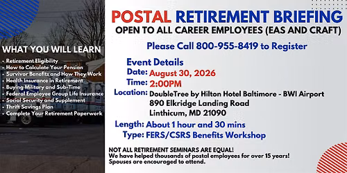 Postal Retirement Seminar - Linthicum - 08\/30\/26