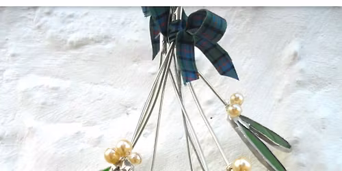 SOLD OUT Make sprigs of copper foiled stained glass mistletoe or holly with Caron King