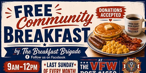 Free Community Breakfast @ VFW Post #1650