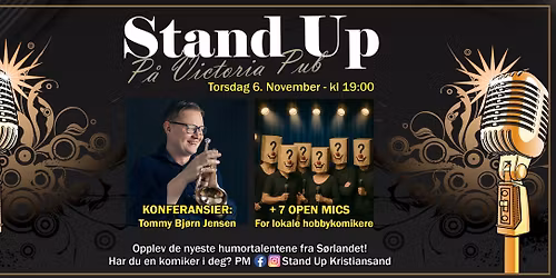 Open Mic Standup p\u00e5 Victoria Pub | Torsdag 6. nov