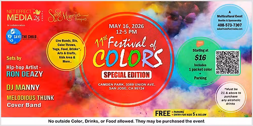 FESTIVAL OF COLORS, SAN JOSE 2026 -\u00a0 SPECIAL 11TH EDITION