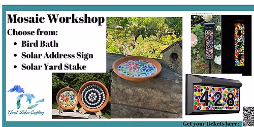 Paw Paw Mosaic Bird Bath or Solar Sign workshop @ St Julian Winery