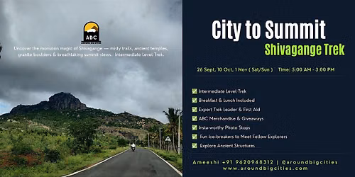 City to Summit - Shivagange Trek - September