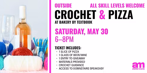 Outside Crochet & Pizza at Bakery by Textbook (with Yarn Giveaway!)