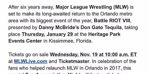 MLW Battle Riot at Events Center at Osceola Heritage Park