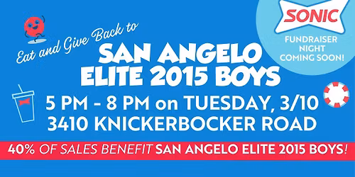 San Angelo Elite 2015 Boys Sonic Fundraiser Night