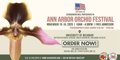 ECUAGENERA WILL PARTICIPATE IN ANN ARBOL ORCHID FESTIVAL