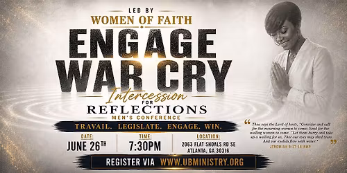 Engage War Cry Prayer Night (Interceding for boys\/men)