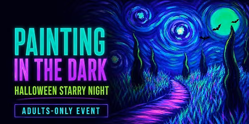 Painting in the dark: Halloween Starry night