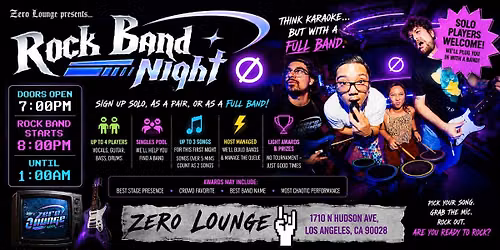 Rock Band Night @ Zero Lounge