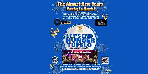 12.30.25 Almost New Years w\/2 Drink Minimum Band (Fundraiser Tupelo\/Lee County Hunger Coalition)