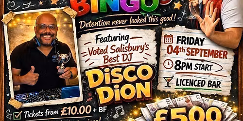 Dixie's Back 2 Skool Bingo