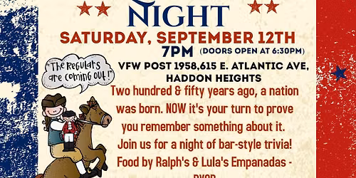 YE OLDE QUIZZO NIGHT! A FUNDRAISER FOR THE HH LIBRARY & VFW POST 1958