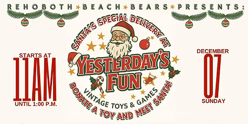 Santa is coming to visit our Rehoboth Store