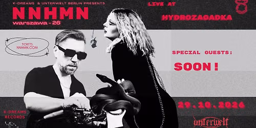 NNHMN + tba. Darkwave, EBM, Synthpop, Post Punk