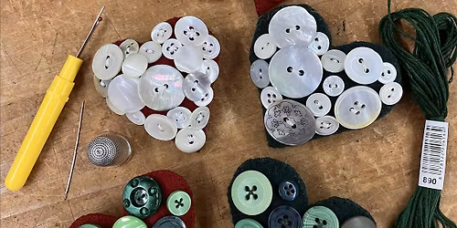 Heart button brooch workshop