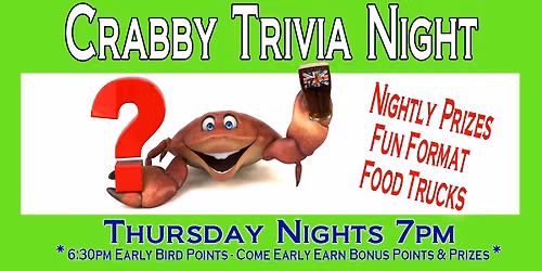 CRABBY TRIVIA - Every Thursday