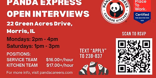 Panda Express Open Interviews - Morris, IL