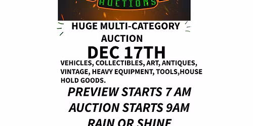BLABBER MOUTH AUCTIONS HUGE MULTI CATAGORY AUCTION DECEMBER 17TH.