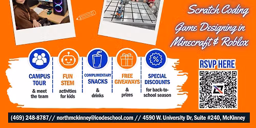 Back to School Bash | Open House - Aug 1st | iCode North McKinney 