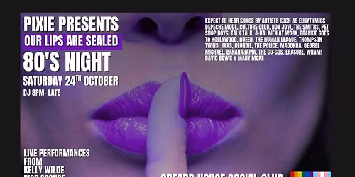 Our Lips Are Sealed 80's Night