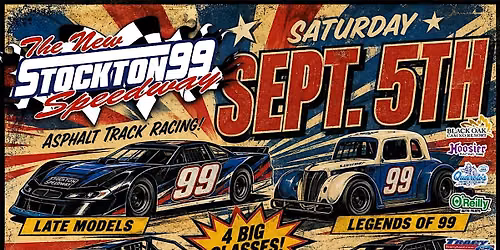 KIDS 10 & UNDER FREE September 5th at Stockton 99 Speedway!