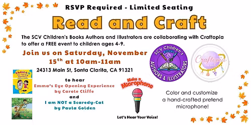 Giving Thanks SCV Children's Book Authors Read and Craft at Craftopia
