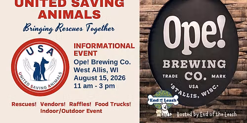 Rescue-Rama Hosted by End of the Leash at Ope! Brewery!
