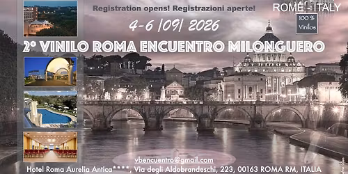 2\u00b0 VINILO Roma ENCUENTRO Milonguero 2026\/09\/4-6 