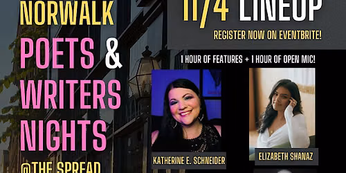 11\/4 Norwalk Poets & Writers Night - Features + Open Mic!