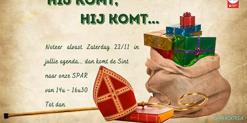 Sinterklaas komt naar SPAR KORTRIJK