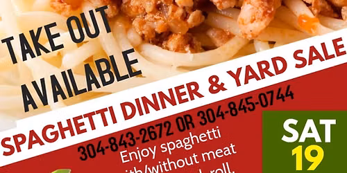 SPAGHETTI DINNER\/FREE YARD SALE SETUP