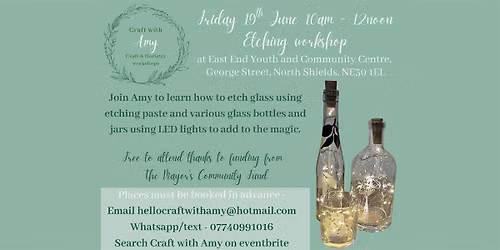 Glass etching workshop - Craft with Amy