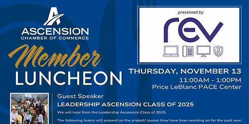 November Member Luncheon Sponsored by REV