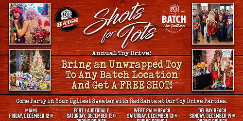Shots for Tots Holiday Party and Toy Drive!