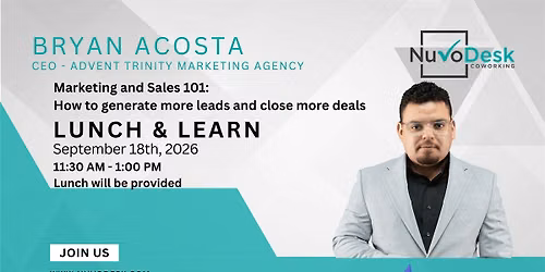 FREE Lunch & Learn: Marketing & Sales 101