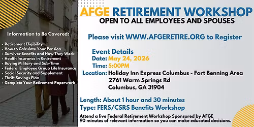 FERS\/CSRS Benefits Workshop - Columbus - 05\/24\/26