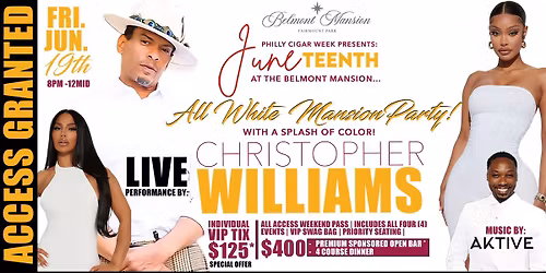 Juneteenth All White Mansion Party