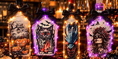 Charlotte's Wine Bar halloween craft wine bottle event in Mount Pleasant!