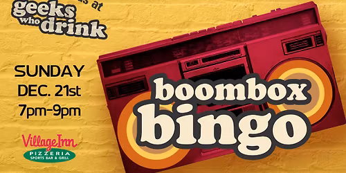 Boombox Bingo! 12\/21\/25