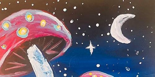 Paint & Sip at Kenny\u2019s Garage in Waukee, IA - Mushroom Painting