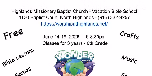 Vacation Bible School 2026