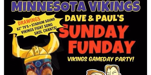 Vikings Gameday Party - Sunday Funday with Dave Dahl and Paul Barber at The Tilted Tiki!