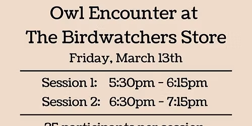 Owl Encounter at The Birdwatchers Store