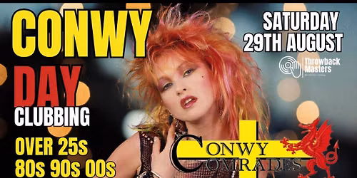 Throwback Masters Conwy Over 25s Day Clubbing 80s 90s 00s