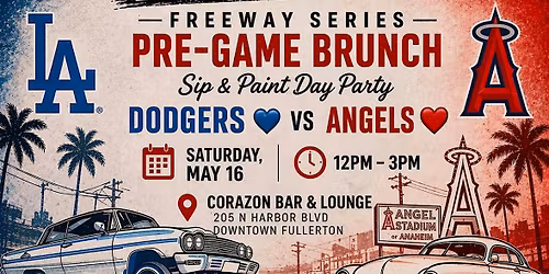 Dodger \/ Angels Pre-Game Brunch Sip N Paint Day Party
