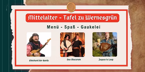 Mittelalter-Tafel zu Wernesgr\u00fcn \/ AUSVERKAUFT!