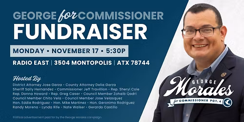 George for Commissioner Fundraiser - Radio East