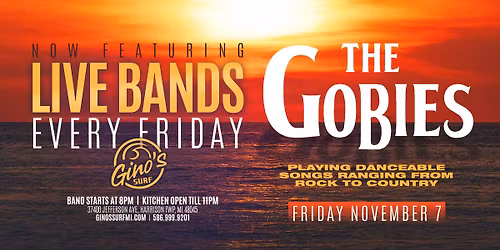 Live Music Fridays Featuring The Gobies at Gino's Surf!