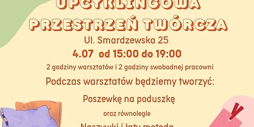Upcyklingowa Przestrze\u0144 Tw\u00f3rcza: zak\u0142adki haftem SASHIKO i poszewka na poduszk\u0119!